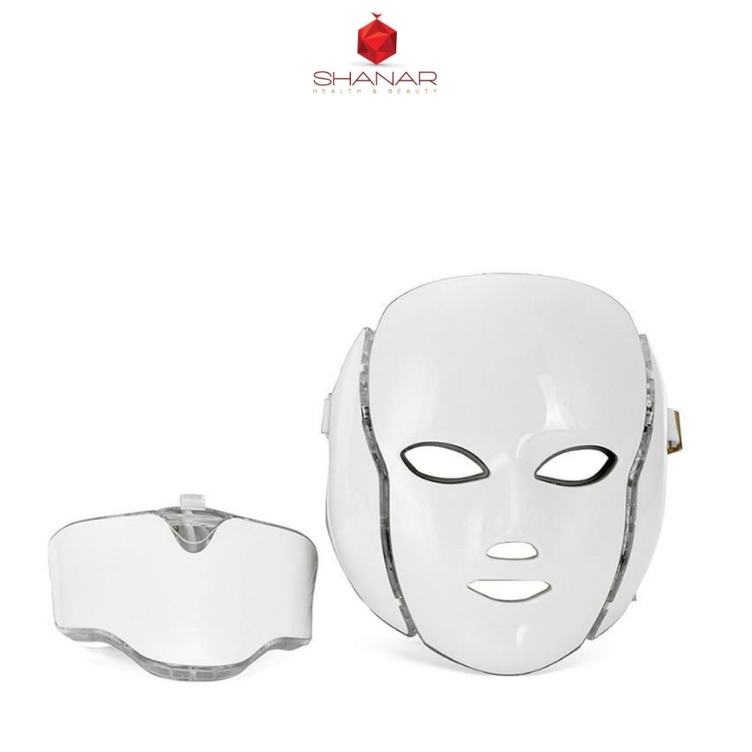 ماسك-ال-ای-دی-صورت-و-يردن-سفید-رند-LED-Mask